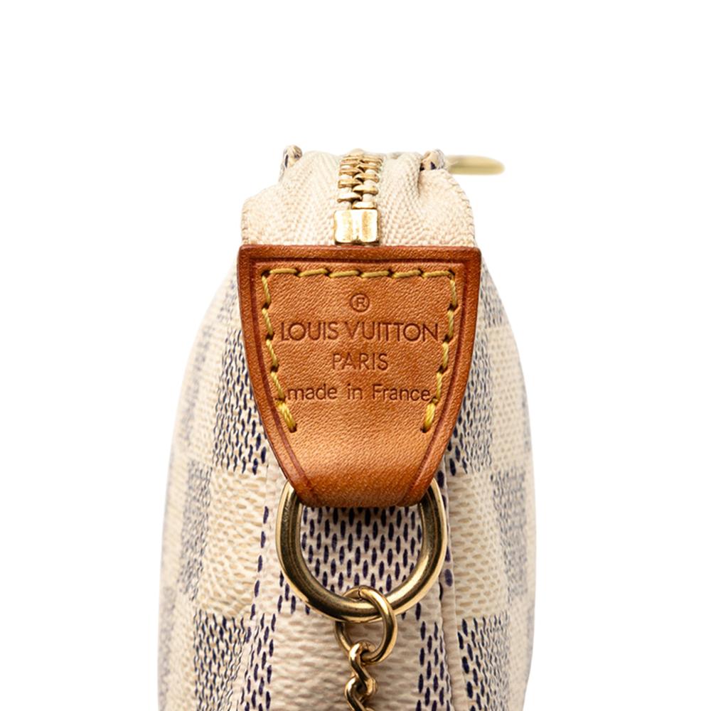 Louis Vuitton B Louis Vuitton White Damier Canvas Fabric Damier Azur Mini Pochette Accessoires France