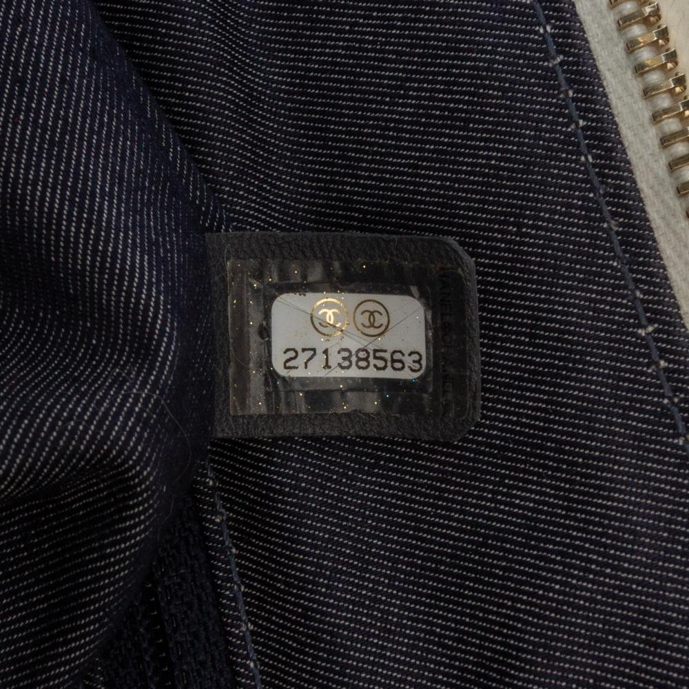 Chanel B Chanel White Ivory Calf Leather Crumpled skin En Vogue Rope Satchel Italy