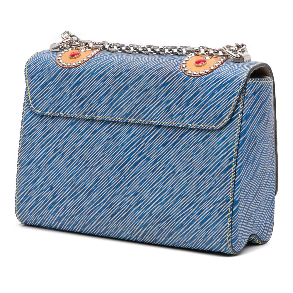 Louis Vuitton B Louis Vuitton Blue Epi Leather Leather Epi Denim Studded Twist MM France