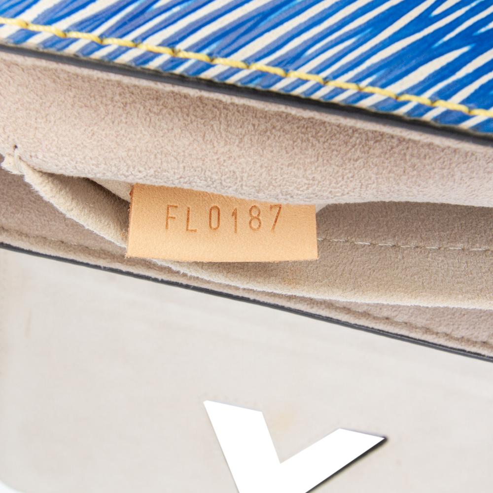 Louis Vuitton B Louis Vuitton Blue Epi Leather Leather Epi Denim Studded Twist MM France