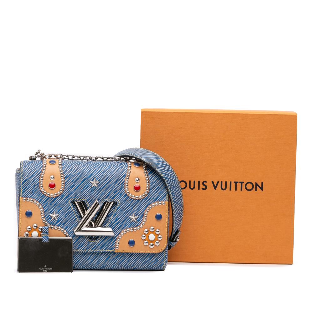 Louis Vuitton B Louis Vuitton Blue Epi Leather Leather Epi Denim Studded Twist MM France