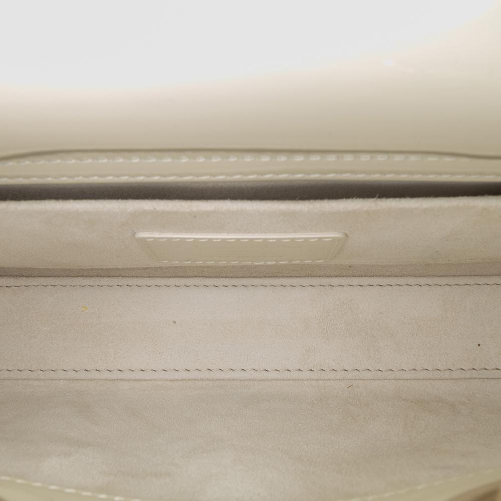 Christian Dior B Dior White Patent Leather Leather Small Patent Cannage Lady D Joy Italy