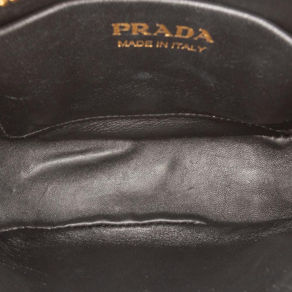 Prada B Prada Black Nylon Fabric Small Re and Leather Arque Satchel Italy