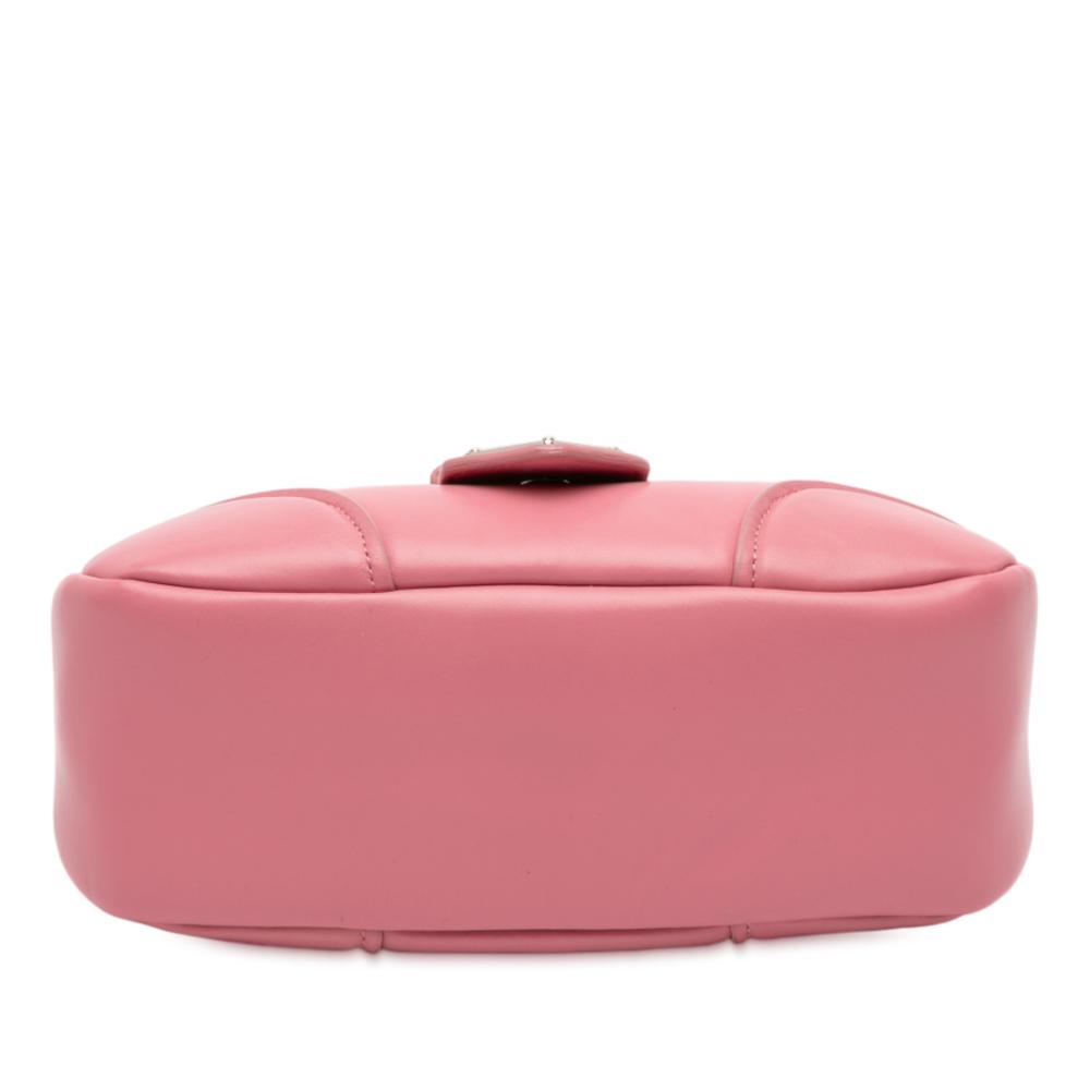 Prada B Prada Pink Nappa Leather Leather Nappa Soft Padded Re Edition 2002 Moon Satchel Italy