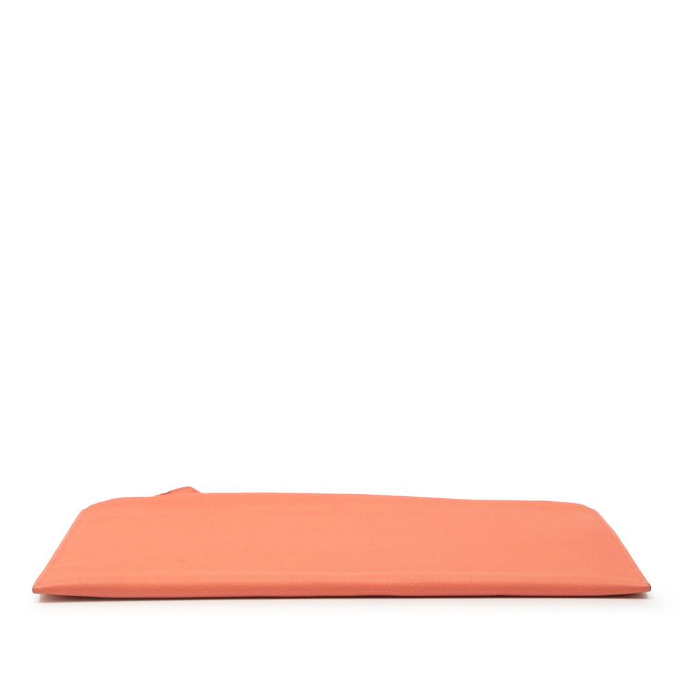 Hermès AB Hermès Orange Calf Leather Medium Togo Bazar Pouch France