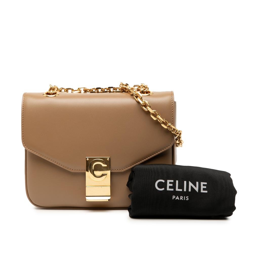 Celine AB Celine Brown Light Brown Calf Leather Small C Bag Italy
