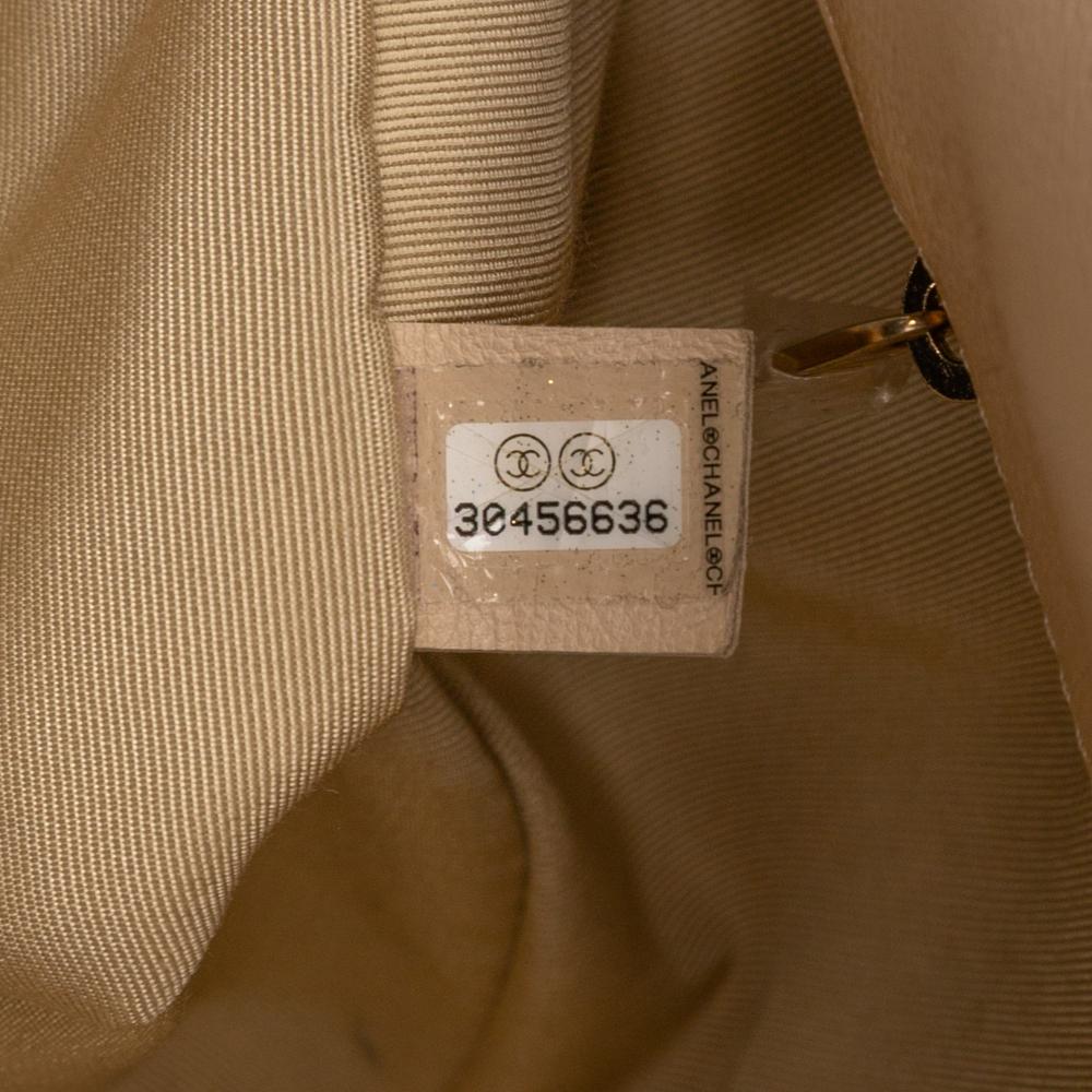 Chanel B Chanel Brown Beige Lambskin Leather Leather Large Lambskin 19 Flap France