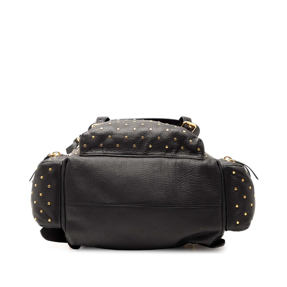 Burberry B Burberry Black Calf Leather Studded Rucksack Backpack China