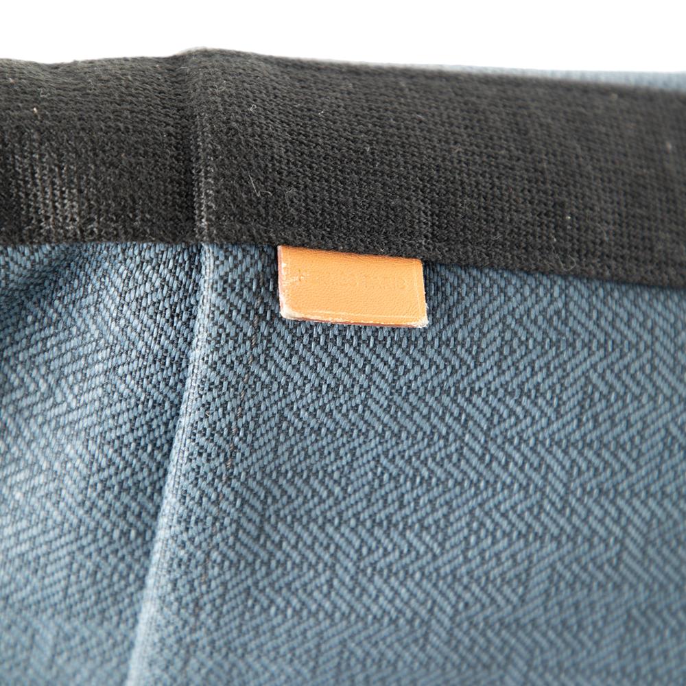 Hermès B Hermès Blue Dark Blue with Black Canvas Fabric Toile Saxo MM France