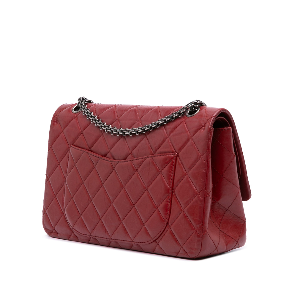 Chanel 2.55 Reissue Maxi Lambskin Leather Matelassè Flap Shoulder Bag Red