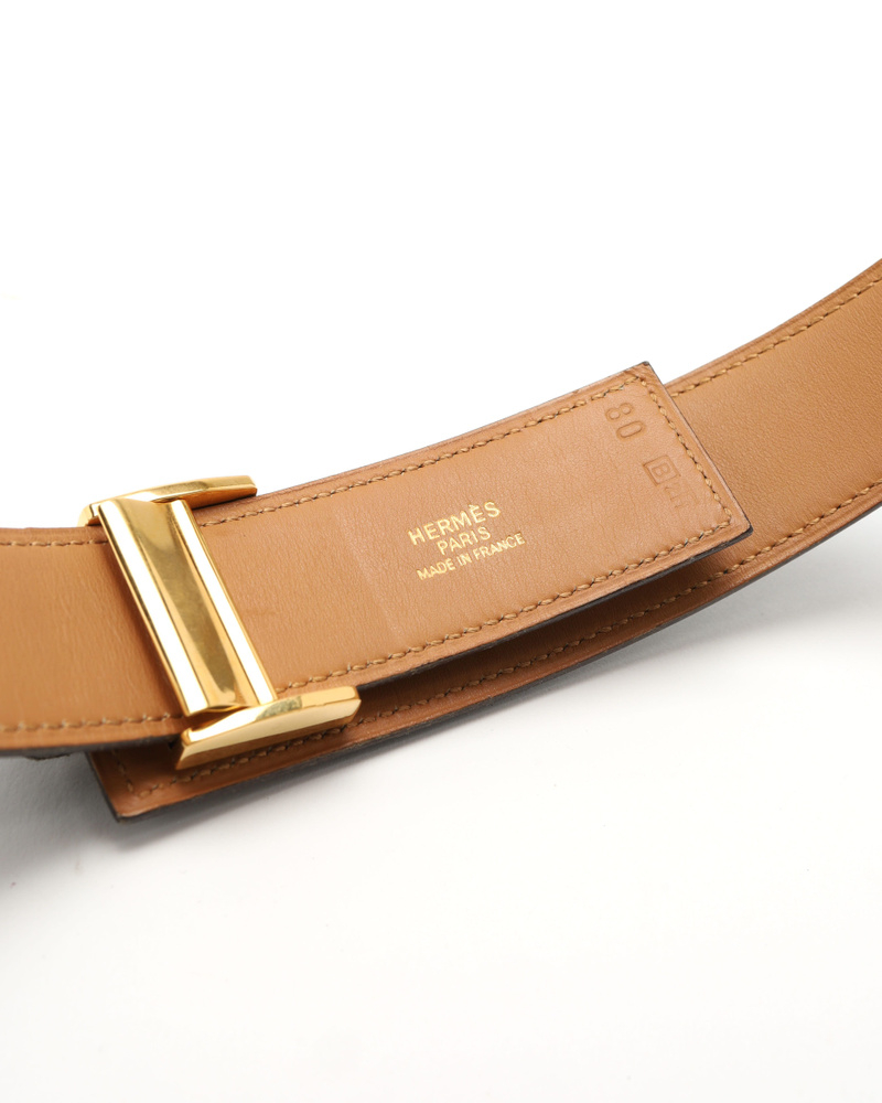 Hermès Clou de Selle Belt, Size 80