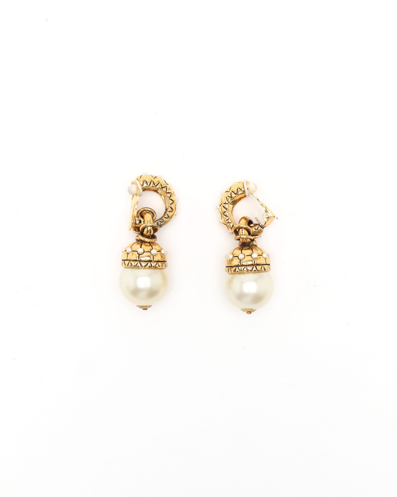 Loewe Dangling Pearl Clip-on Earrings