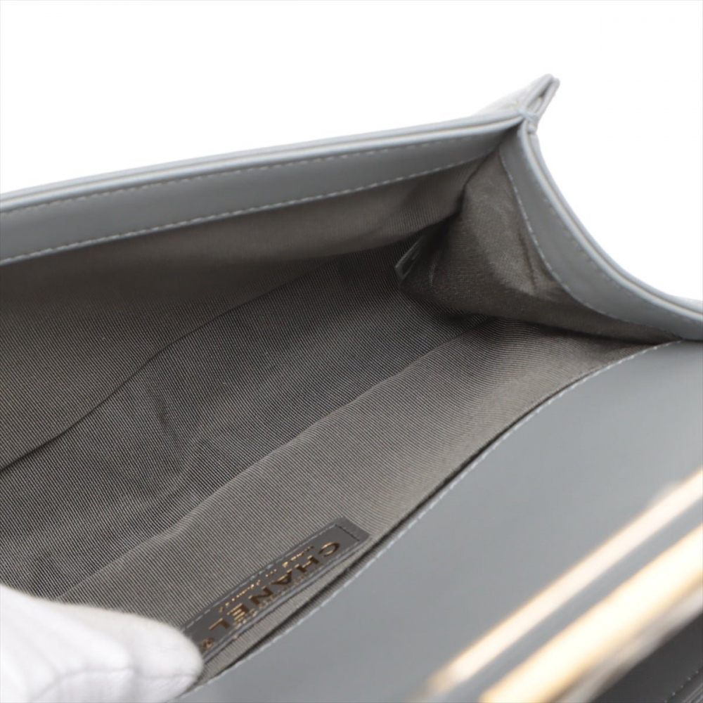 Chanel Boy Medium Quilted Lambskin Leather  Bag Grey