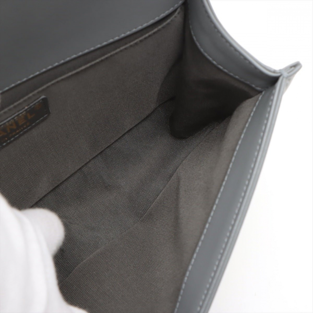 Chanel Boy Medium Quilted Lambskin Leather  Bag Grey