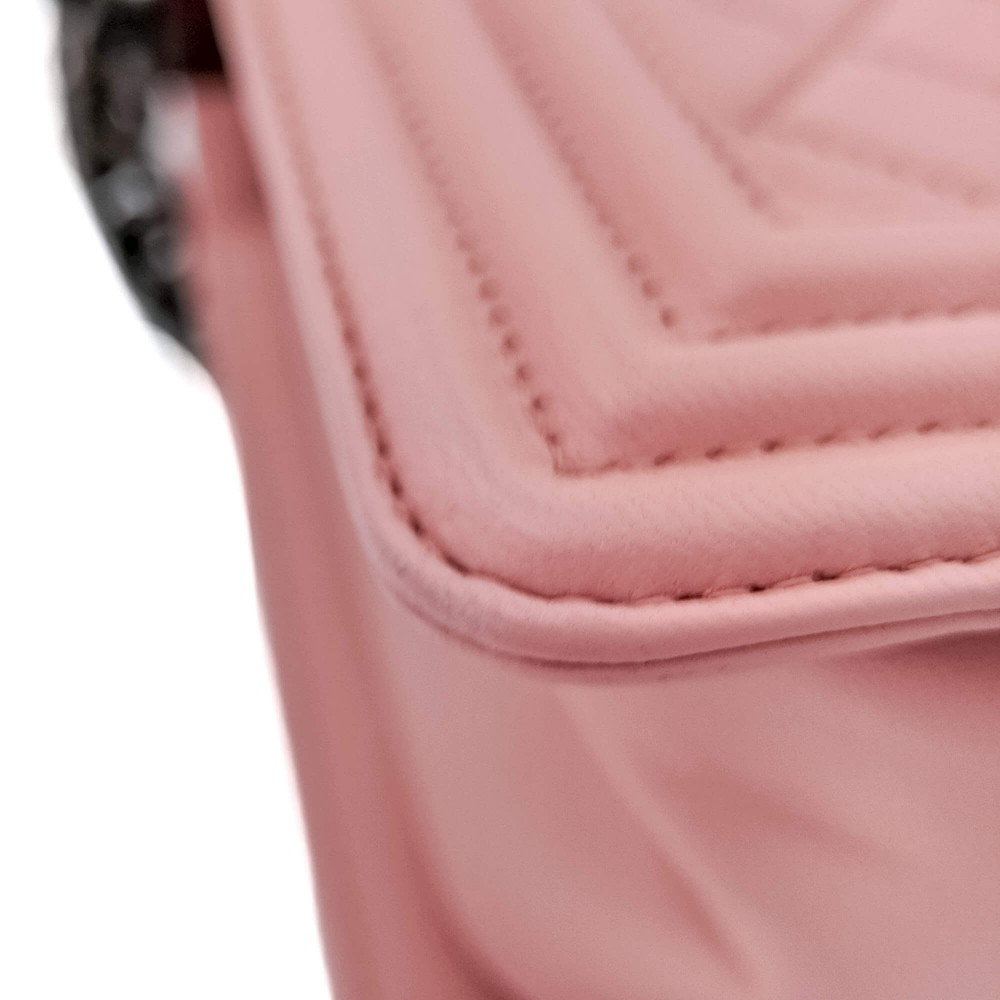 Chanel Boy Medium Quilted Lambskin Leather  Bag Pink