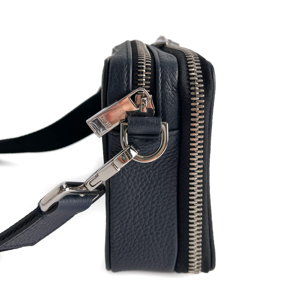 Christian Dior Dior x Shawn Stussy Leather 2-Ways Camera Crossbody Blue