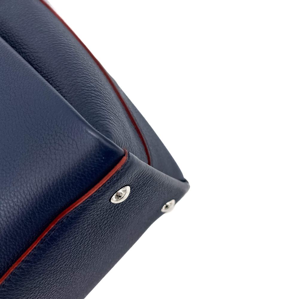 Louis Vuitton LockMeTo Calfskin Grained Leather 2-Ways Tote Bag Navy