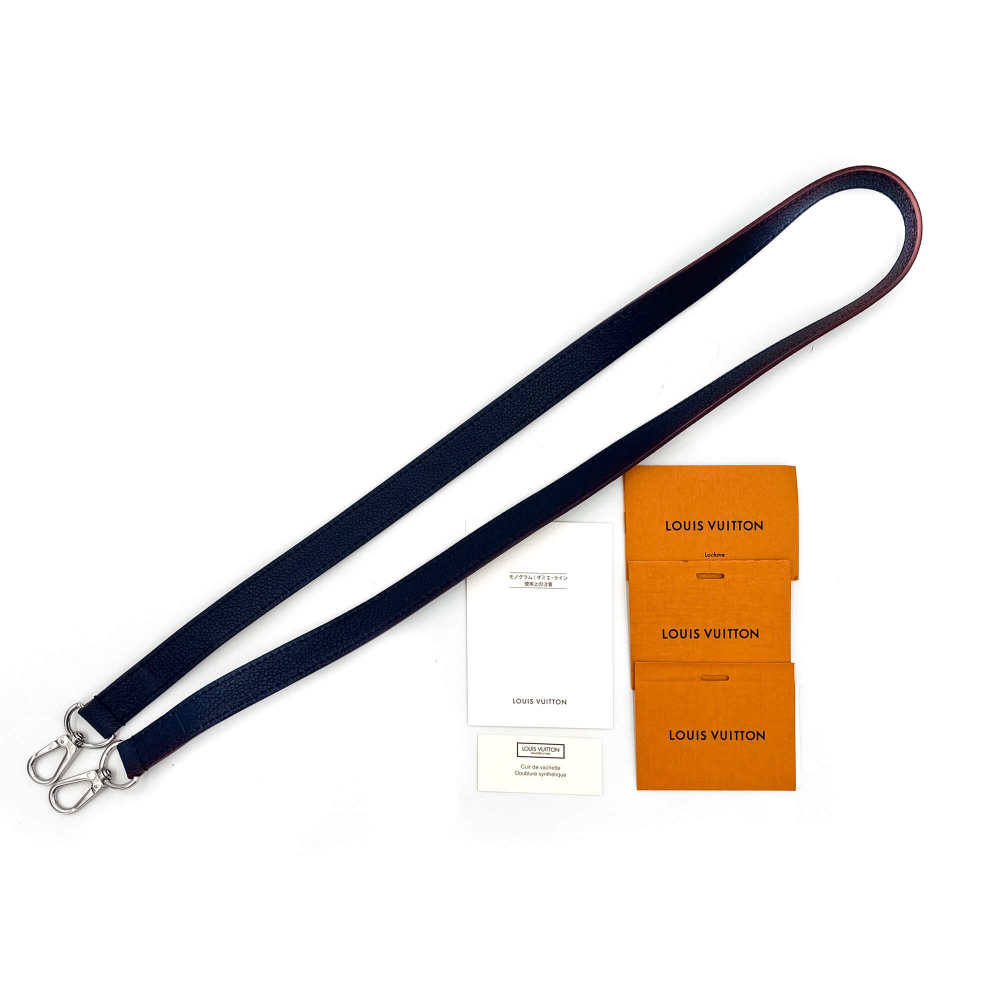 Louis Vuitton LockMeTo Calfskin Grained Leather 2-Ways Tote Bag Navy