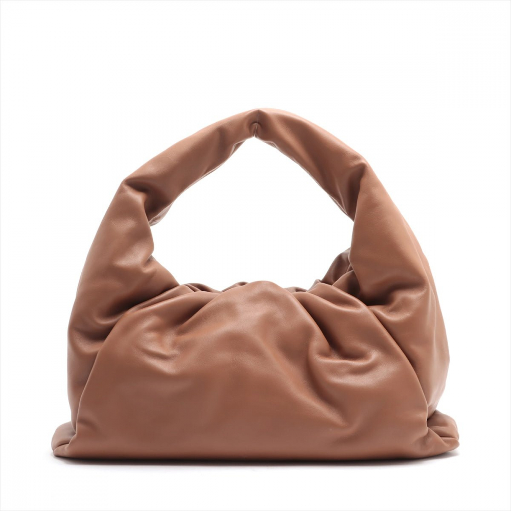Bottega Veneta The Pouch Large Leather Hobo Bag Brown