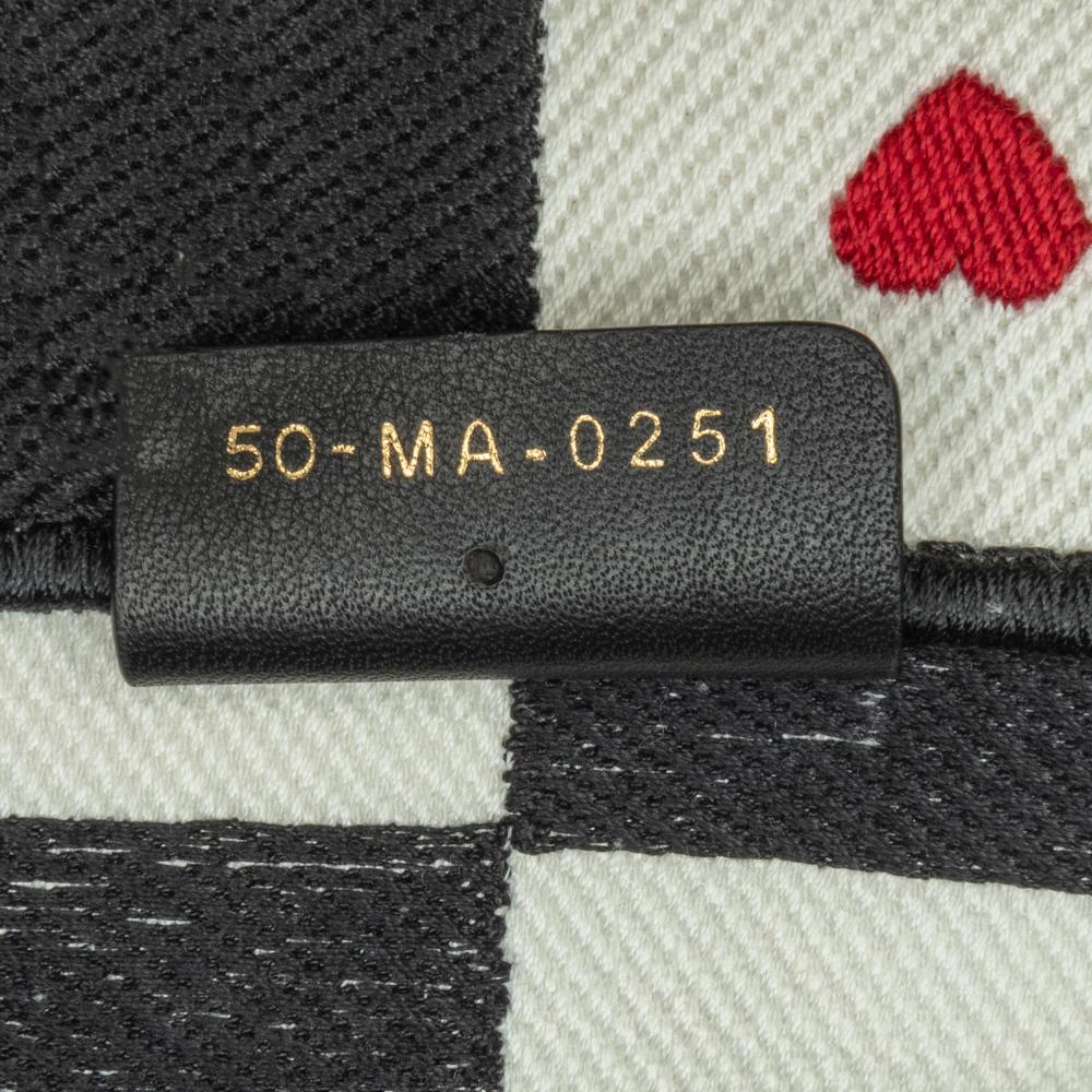 Christian Dior AB Dior White Canvas Fabric DiorAmour Medium D-Chess Book Tote Italy