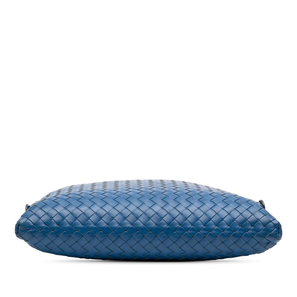 Bottega Veneta B Bottega Veneta Blue Nappa Leather Leather Nappa Intrecciato Crossbody Italy