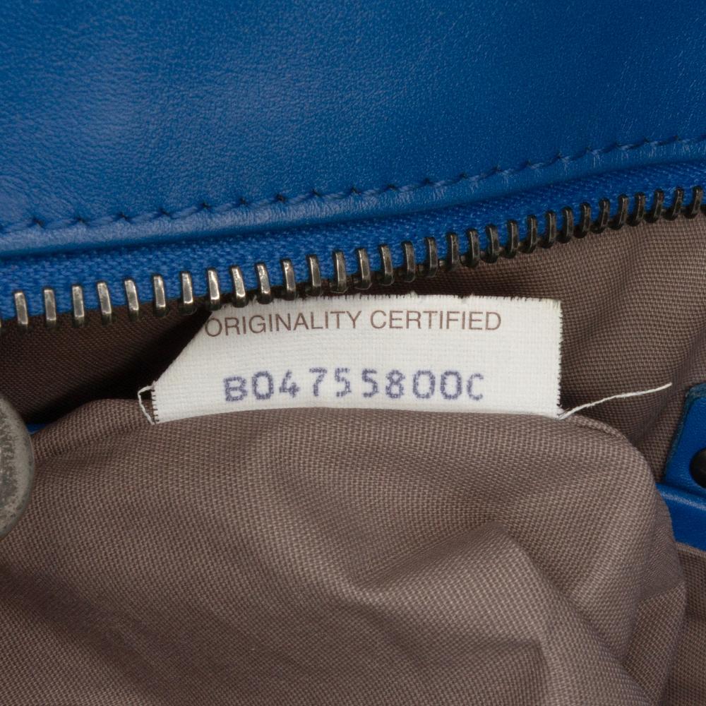 Bottega Veneta B Bottega Veneta Blue Nappa Leather Leather Nappa Intrecciato Crossbody Italy