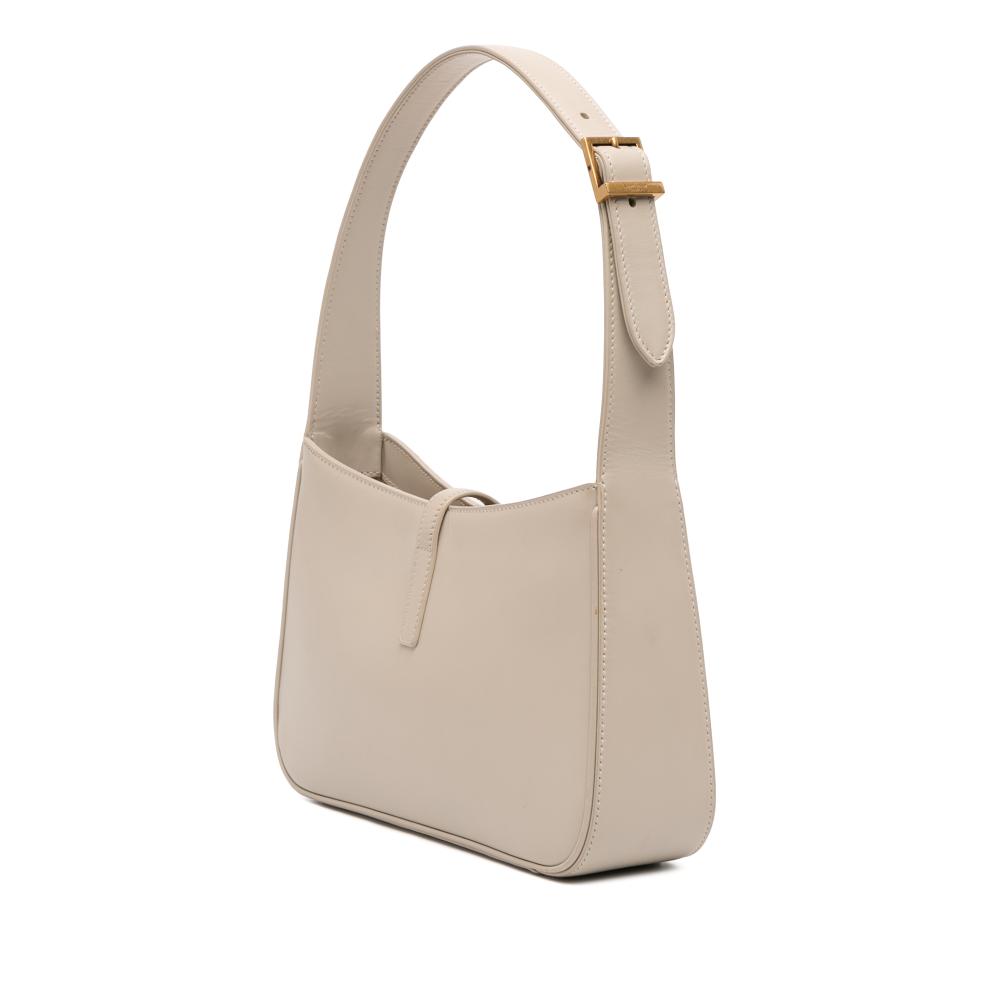 Saint Laurent AB Saint Laurent White Ivory Calf Leather Smooth Le 5 a 7 Hobo Italy