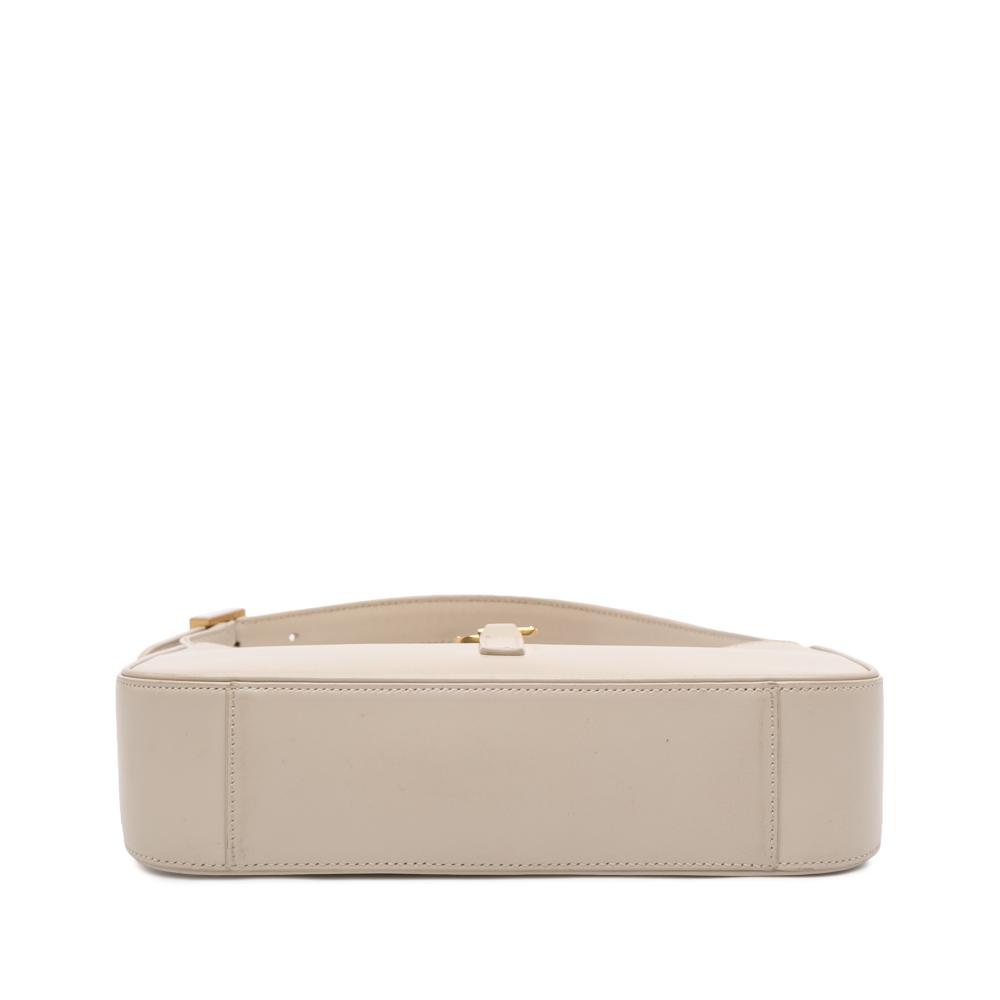 Saint Laurent AB Saint Laurent White Ivory Calf Leather Smooth Le 5 a 7 Hobo Italy