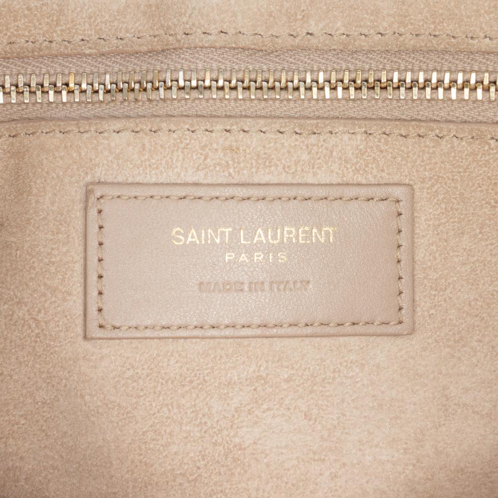Saint Laurent AB Saint Laurent White Ivory Calf Leather Smooth Le 5 a 7 Hobo Italy