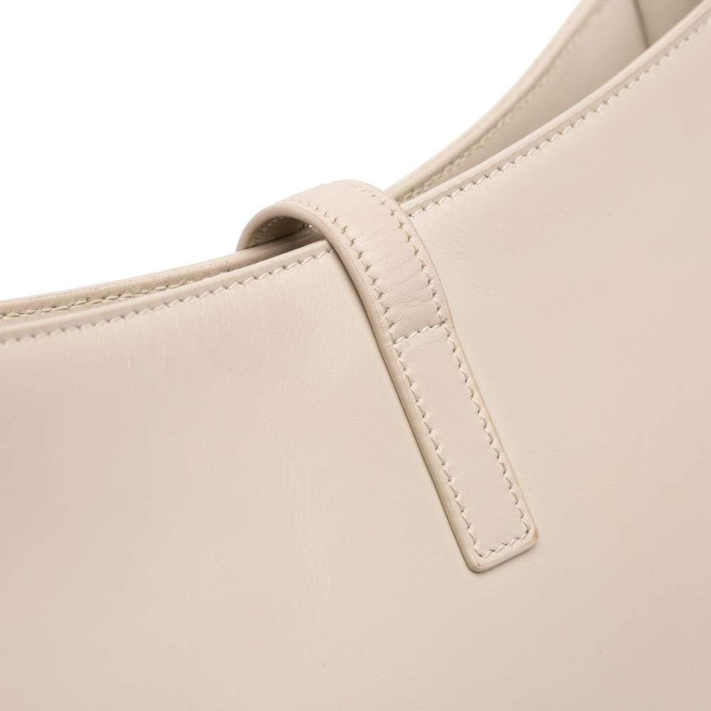 Saint Laurent AB Saint Laurent White Ivory Calf Leather Smooth Le 5 a 7 Hobo Italy