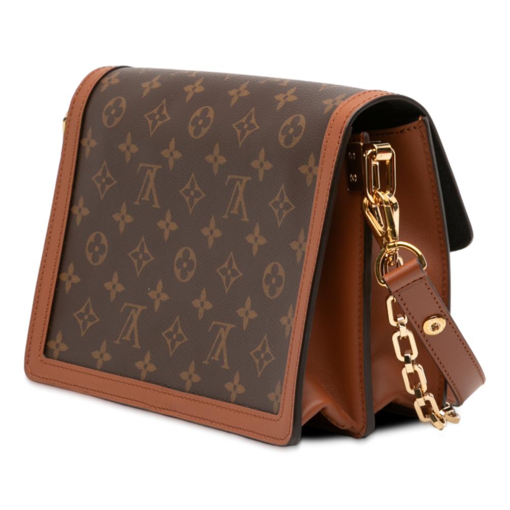 Louis Vuitton AB Louis Vuitton Brown Monogram Canvas Fabric Monogram Reverse Dauphine MM Spain