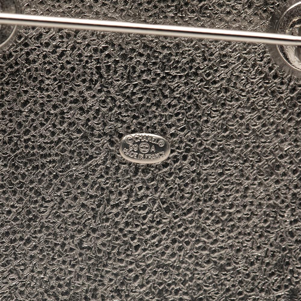 Chanel AB Chanel Silver with Multi Brass Metal Silver Plated Medallion Floral Brooch France