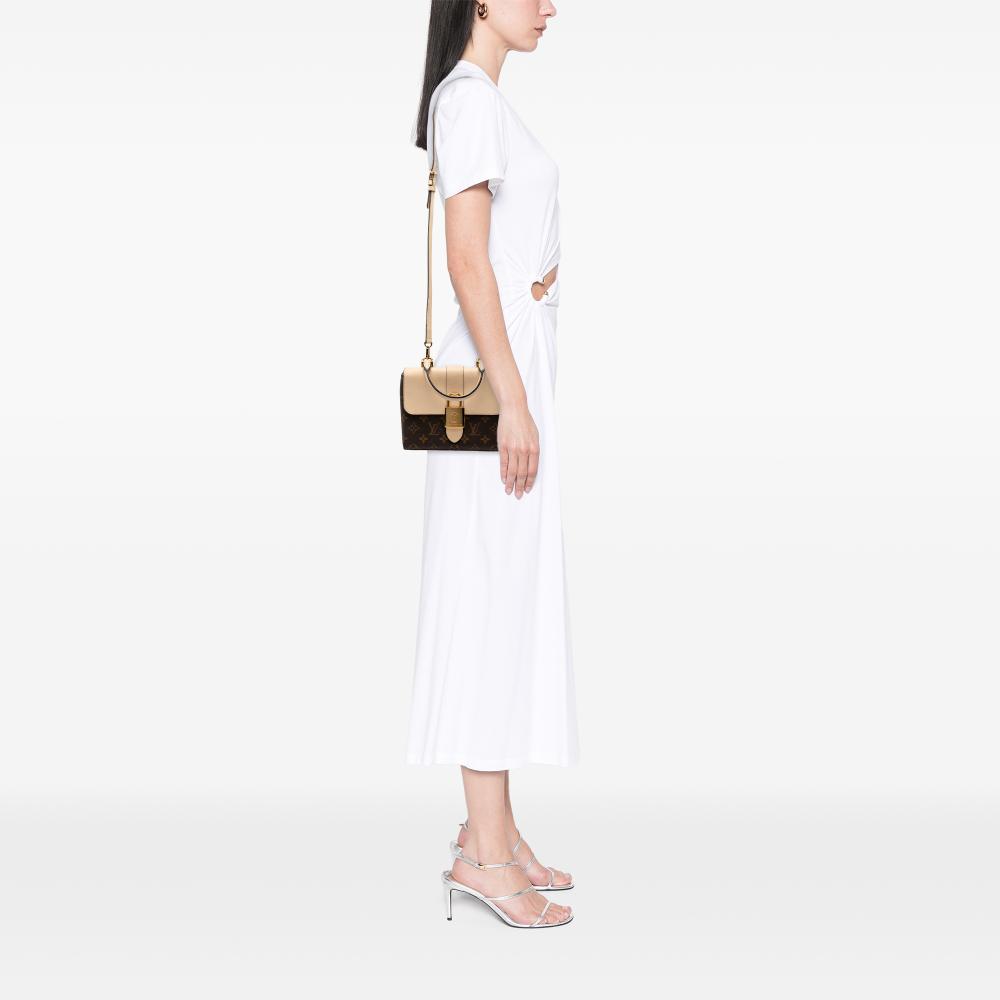 Louis Vuitton B Louis Vuitton Brown with White Monogram Canvas Fabric Monogram Locky BB France