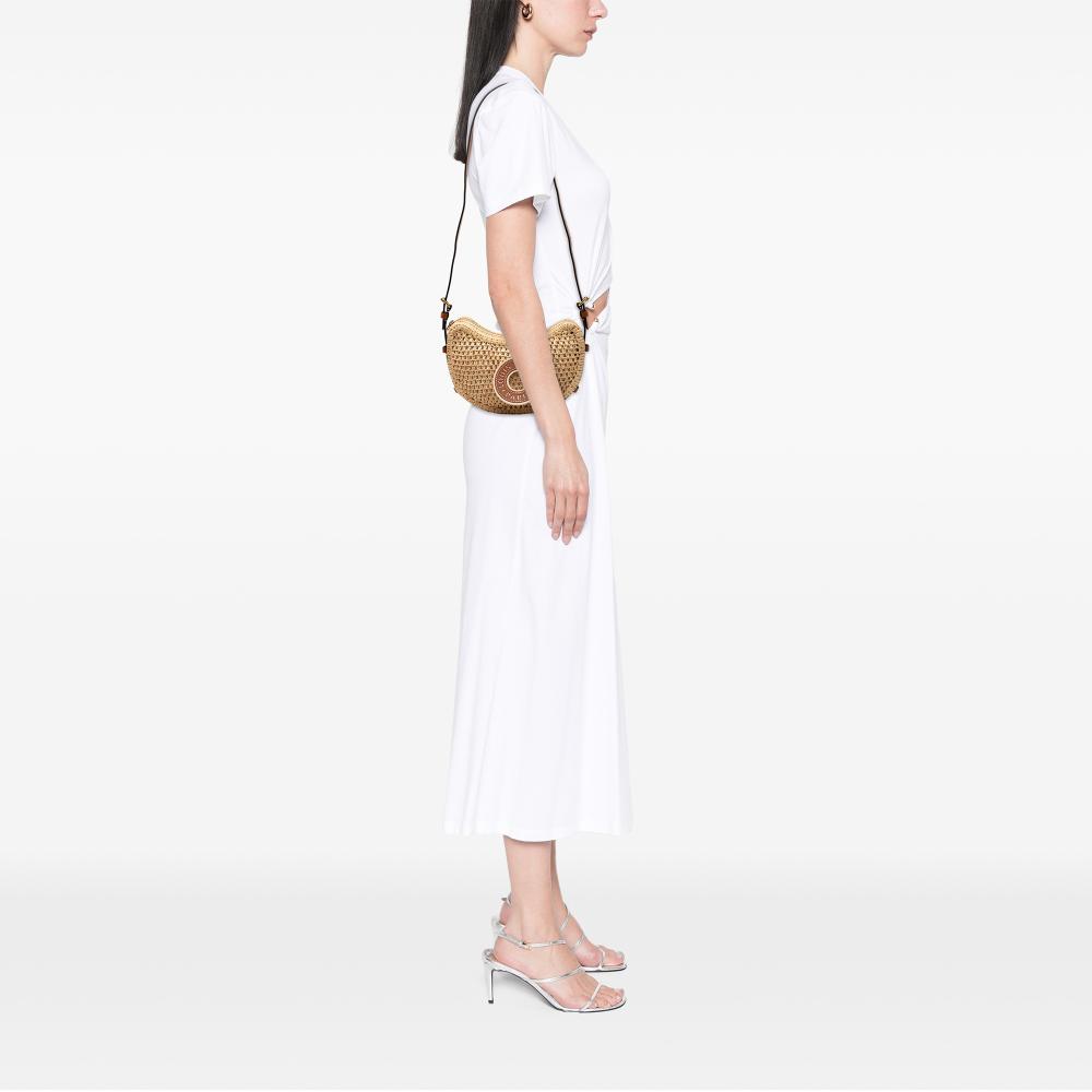 Louis Vuitton AB Louis Vuitton Brown Beige Raffia Natural Material By the Pool Croissant MM Madagascar