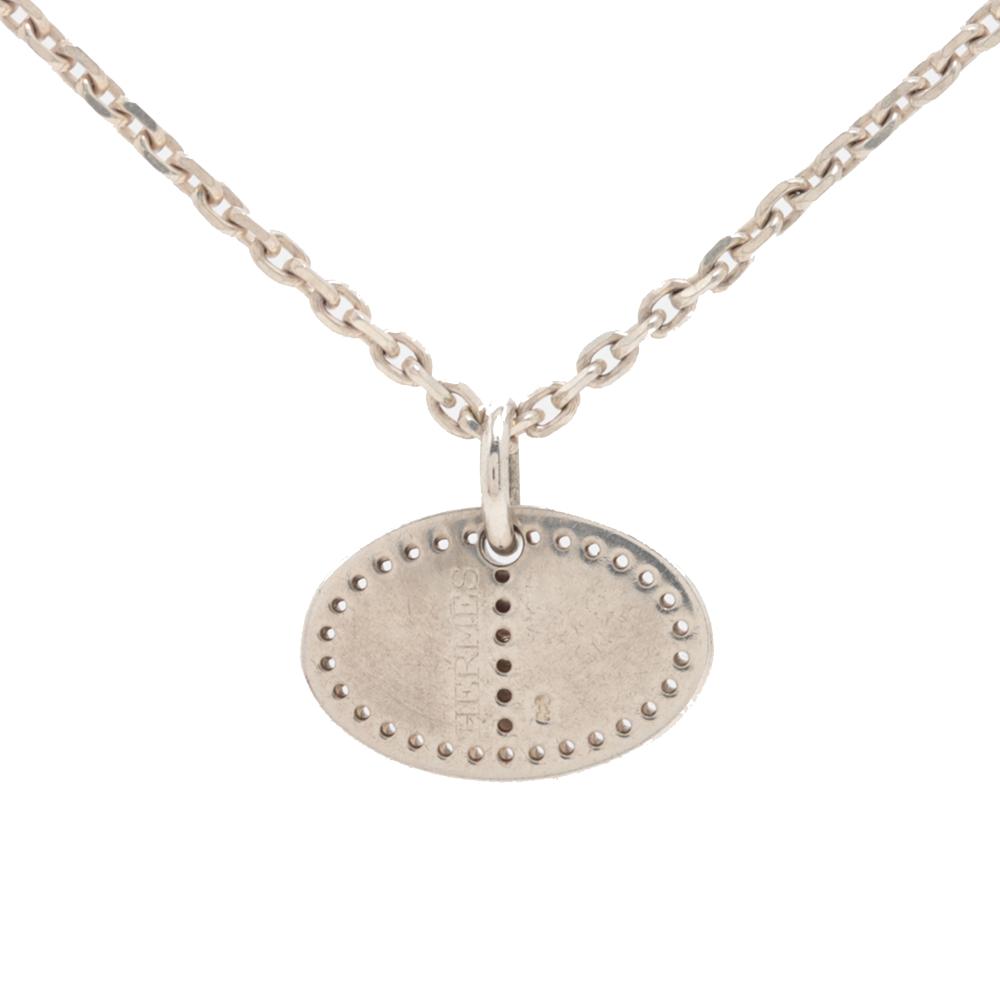 Hermès Silver SV925 / Sterling Silver Metal Sterling Silver Evelyne Eclipse Pendant Necklace France