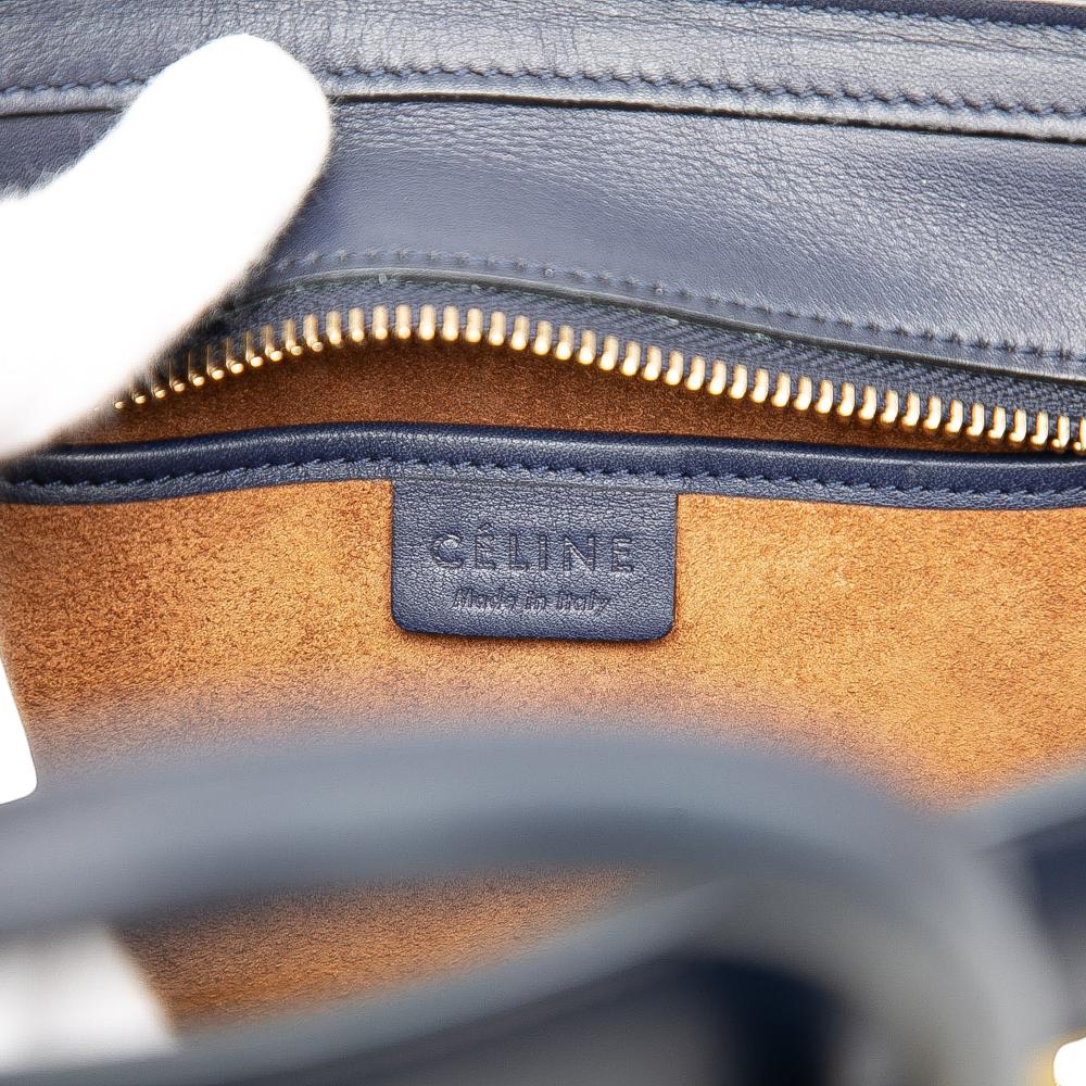 Celine B Celine Yellow with Multi Calf Leather Nano Tricolor Luggage Tote Italy