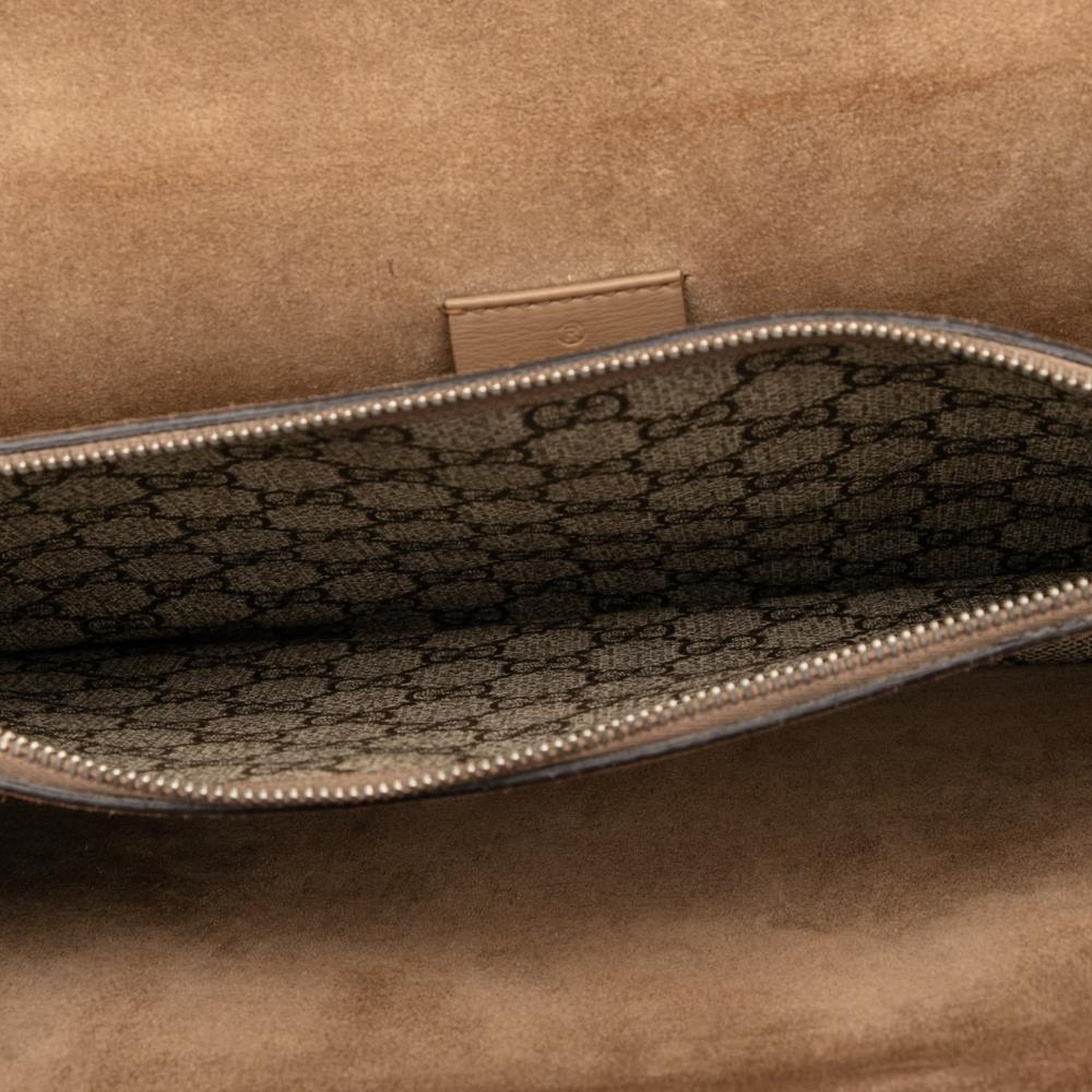 Gucci Brown Medium GG Supreme Embroidered Bird and Flowers Dionysus Shoulder Bag Italy