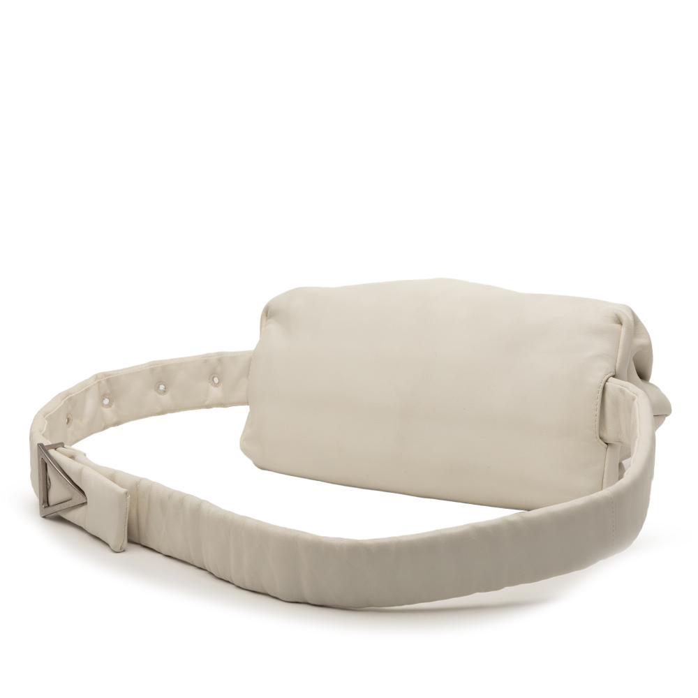 Bottega Veneta AB Bottega Veneta White Calf Leather skin The Body Pouch Belt Bag Italy