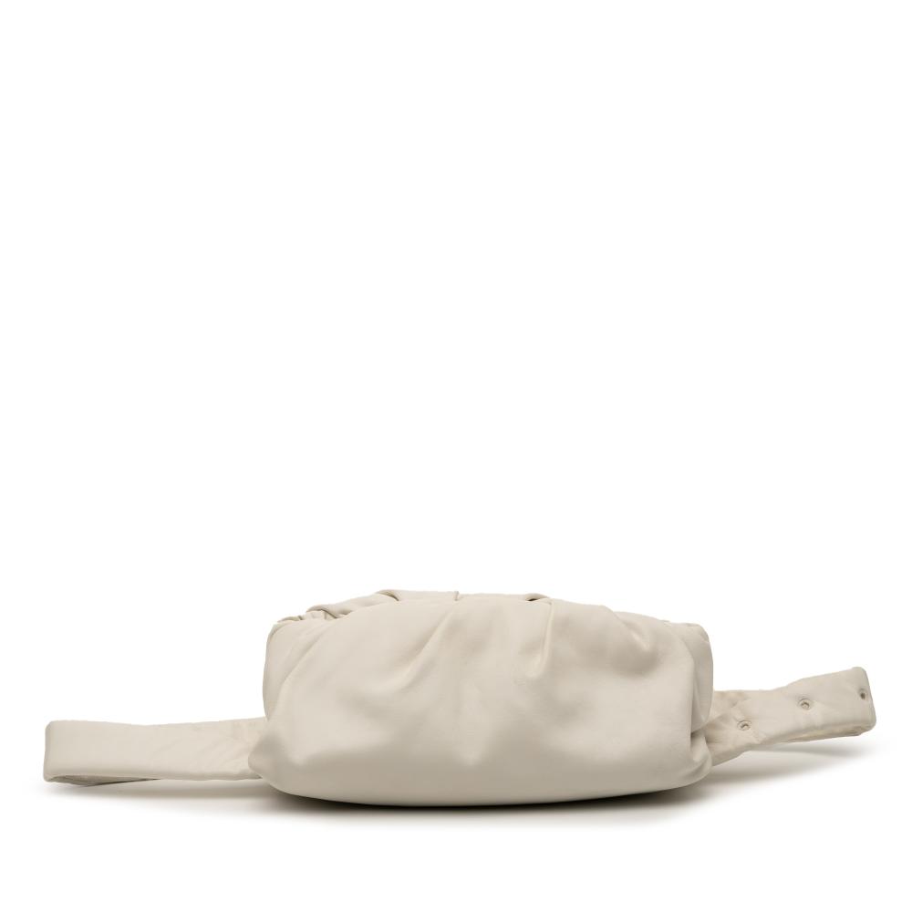 Bottega Veneta AB Bottega Veneta White Calf Leather skin The Body Pouch Belt Bag Italy