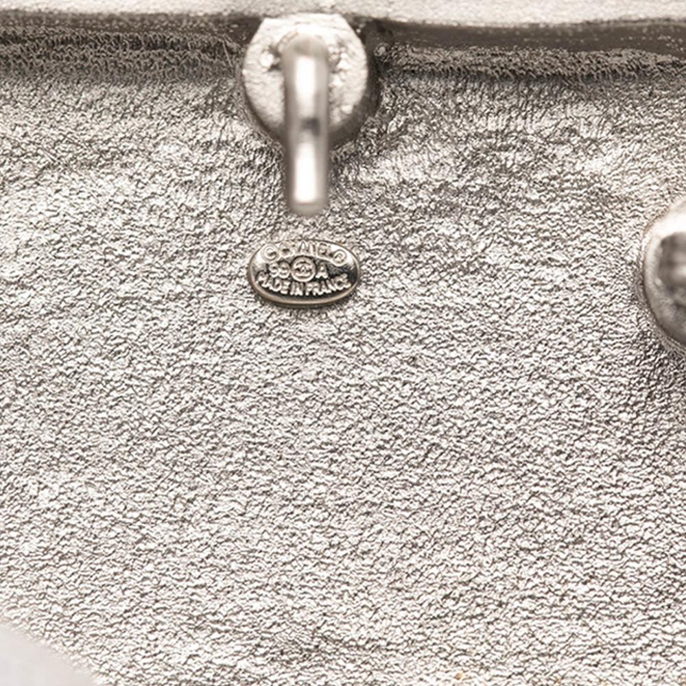 Chanel B Chanel Silver Silver Metal Logo Square Brooch France