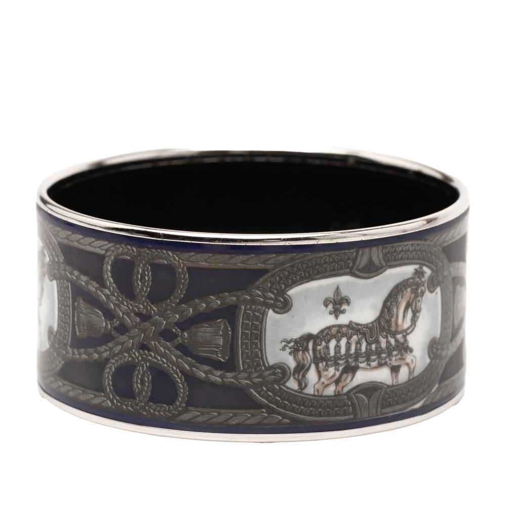 Hermès B Hermès Black Enamel Other Extra Wide Grand Apparat Bangle 65 Austria
