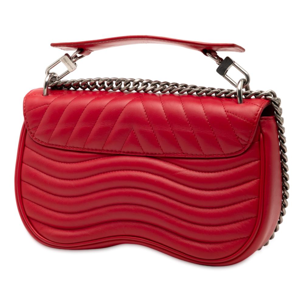 Louis Vuitton AB Louis Vuitton Red Calf Leather New Wave Chain Bag MM Italy