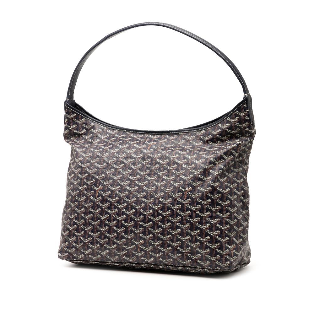 Goyard AB Goyard Black Coated Canvas Fabric Goyardine Boheme Hobo France