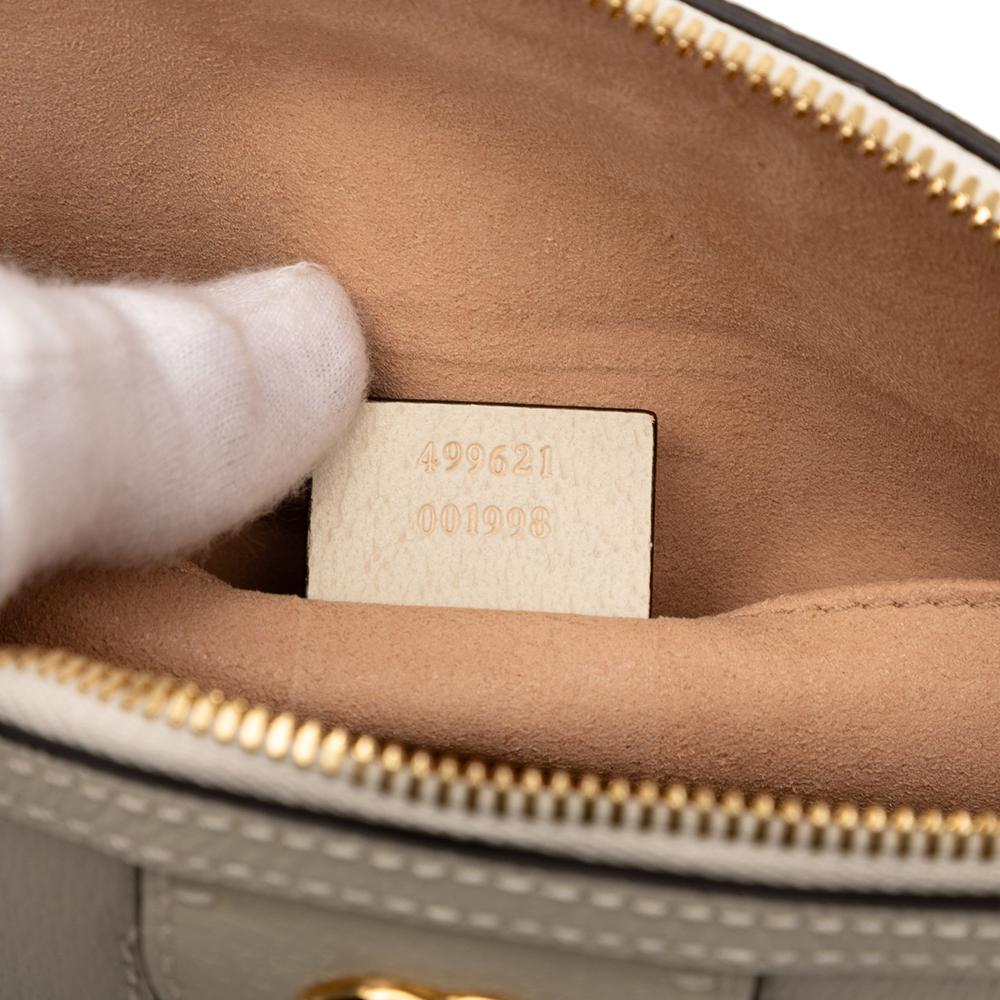 Gucci B Gucci White Calf Leather Small Ophidia Dome Crossbody Italy