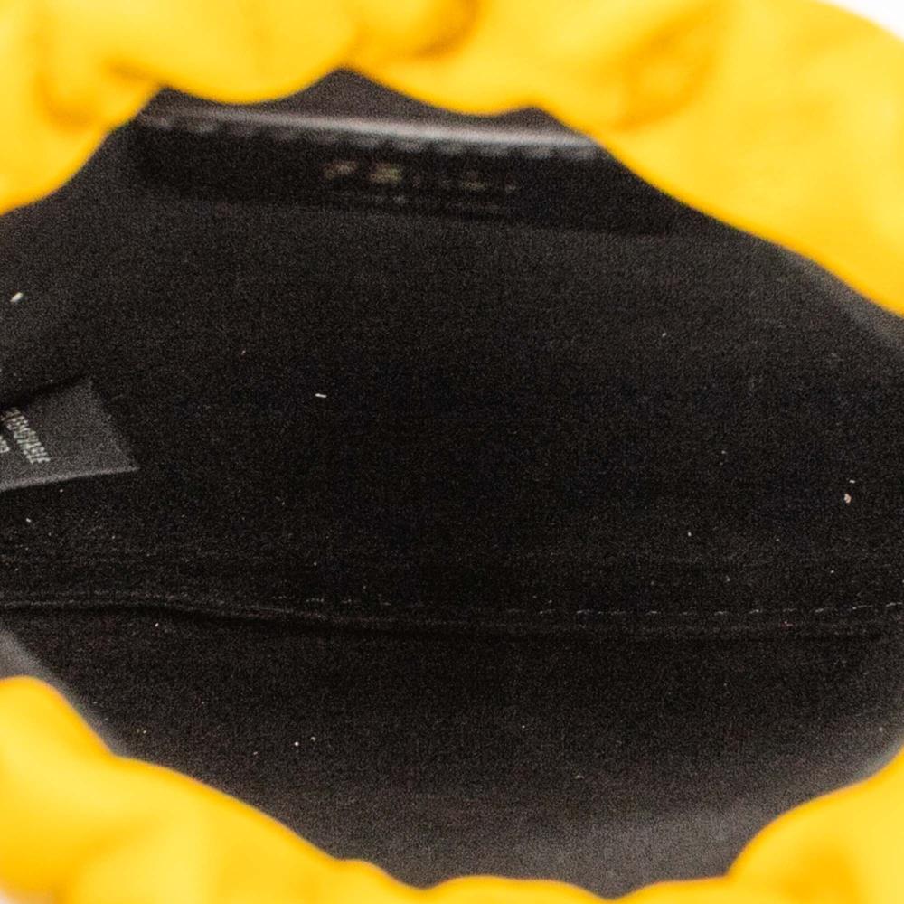 Fendi AB Fendi Yellow Nappa Leather Leather Mini Nappa Drawstring Pouch Italy