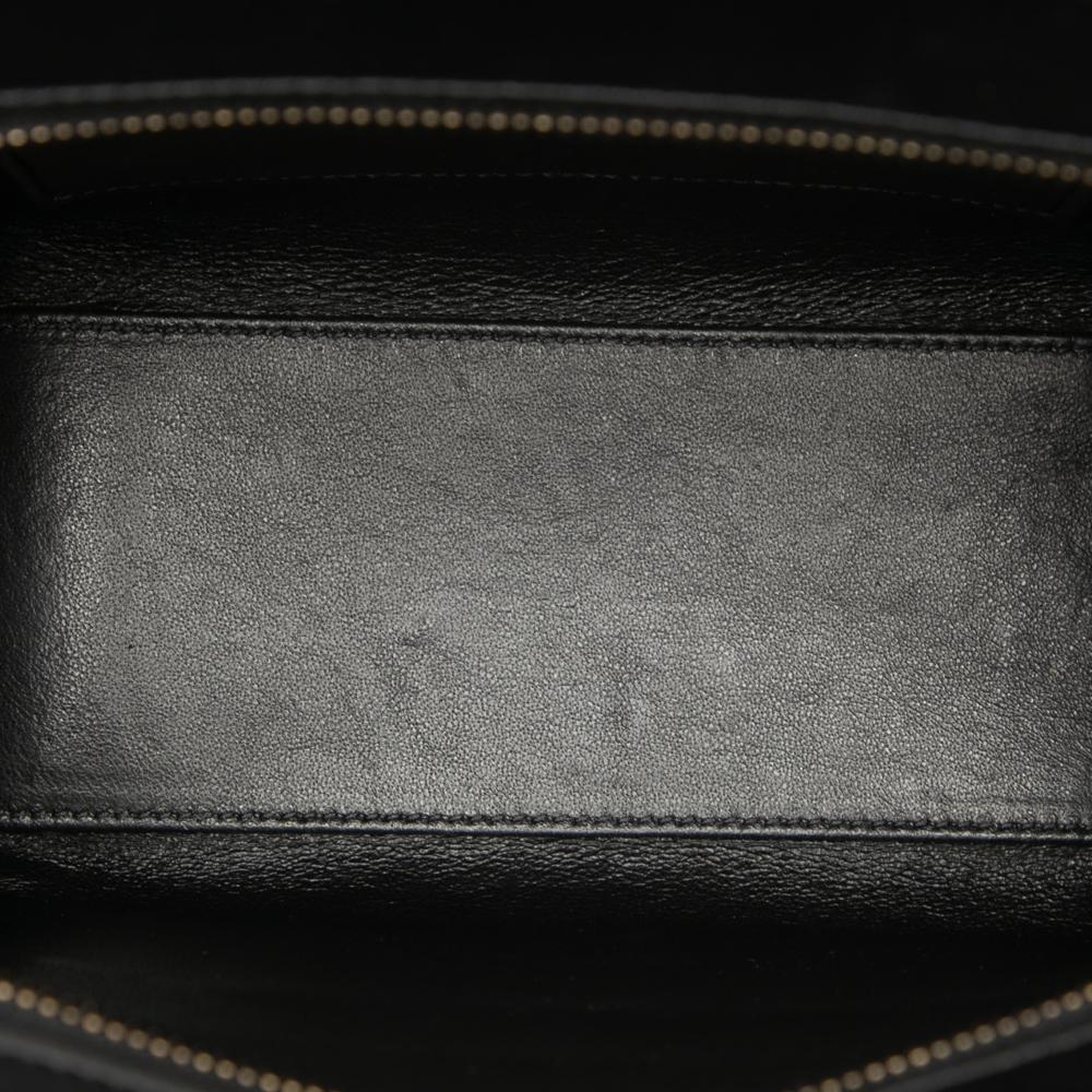 Celine AB Celine White Ivory Calf Leather Nano Tricolor Nubuck and Drummed skin Luggage Tote Italy