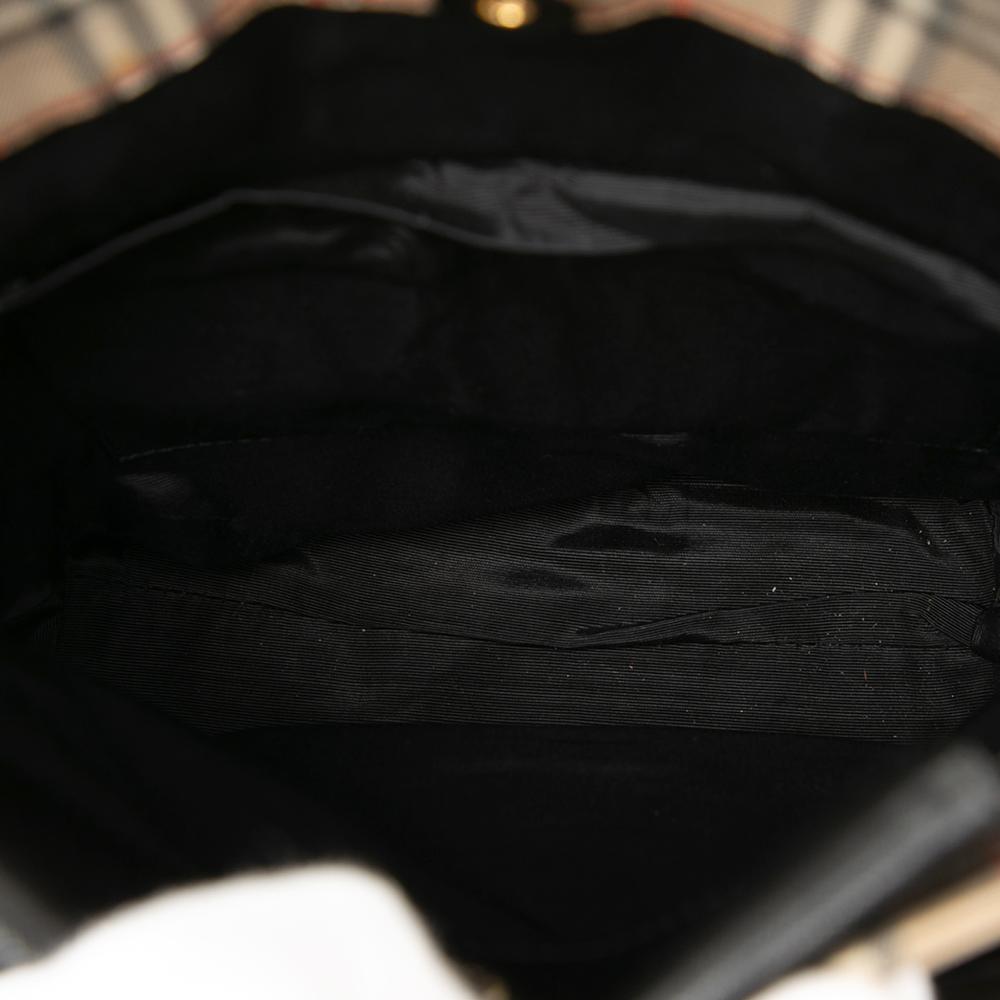 Burberry B Burberry Brown Beige Canvas Fabric Haymarket Check Tote United Kingdom