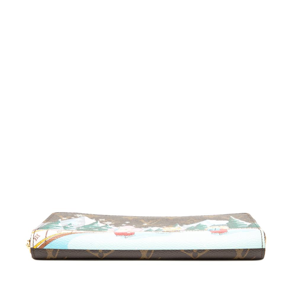 Louis Vuitton AB Louis Vuitton Brown Monogram Canvas Fabric Monogram Vivienne Holiday Zippy Long Wallet France