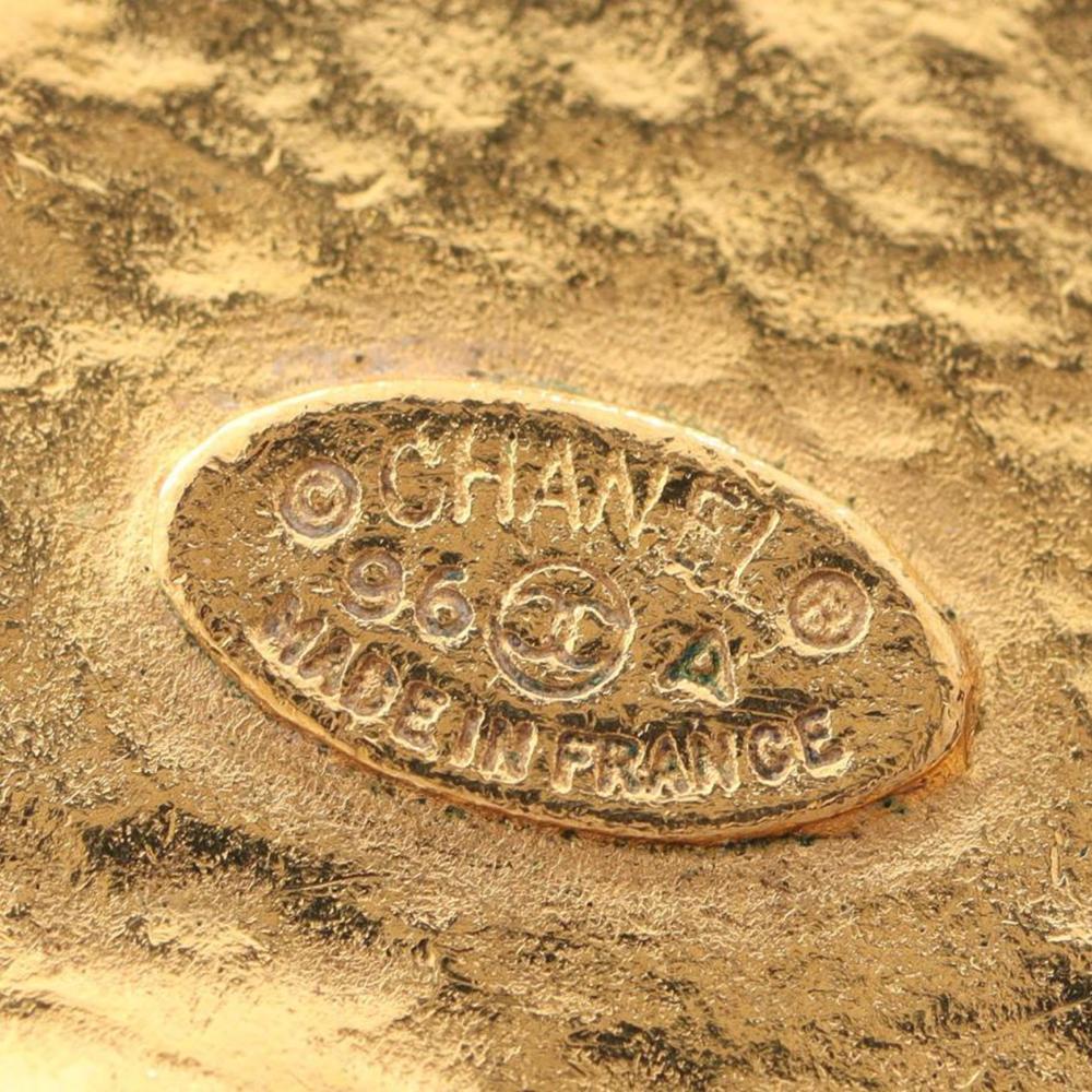 Chanel AB Chanel Gold Gold Plated Metal CC Clover Pendant Necklace France