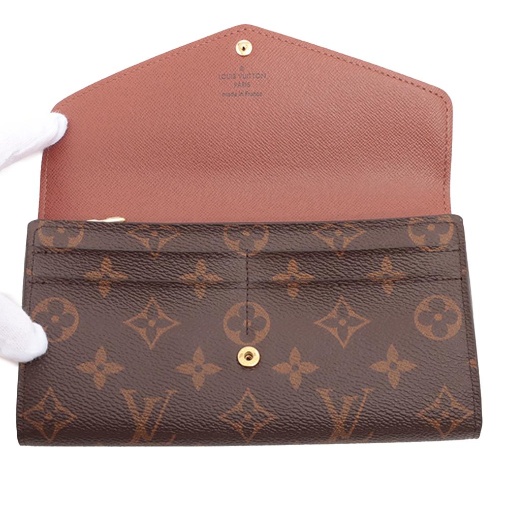 Louis Vuitton AB Louis Vuitton Brown Monogram Canvas Fabric Monogram Portefeuille Sarah Wallet France